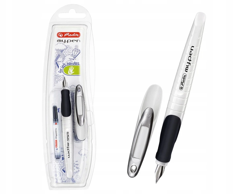 Plunksnakotis Herlitz My.pen kairiarankiams L 10999720 balta-juoda