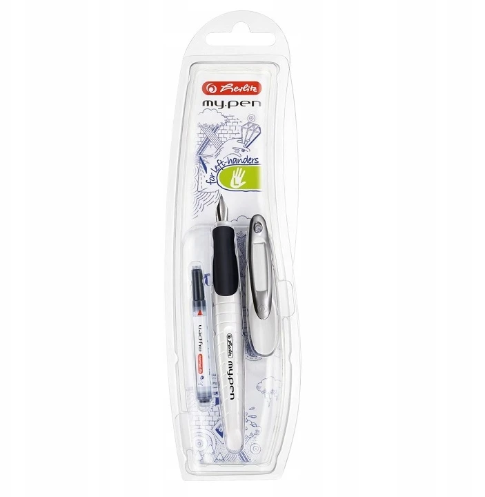 Plunksnakotis Herlitz My.pen kairiarankiams L 10999720 balta-juoda