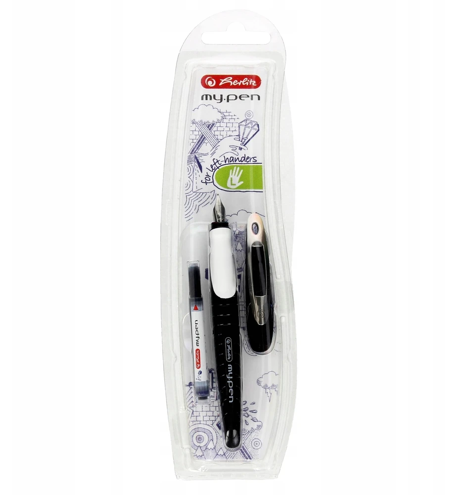Plunksnakotis Herlitz My.pen kairiarankiams L 10999720 juoda-balta