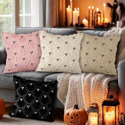Pluszowe Sowkowo Poszewki na poduszki pluszowe Halloween duch 45x45 cm 2 vnt.