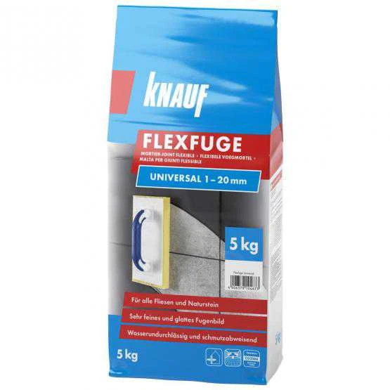 KNAUF FLEXFUGE UNIVERSAL ANTHRAZIT 5KG Elastinis plytelių siūlių užpildas(nuo 1-20 mm)