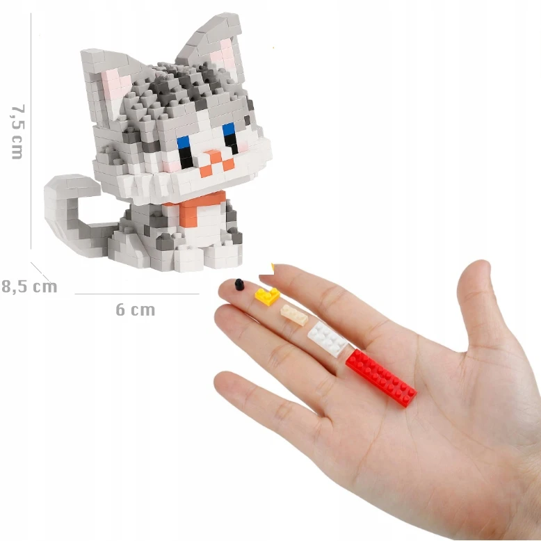 PLYTOS statybiniai blokeliai Pilkas Cat 425 vnt. Mažų kačiukų kolekcija