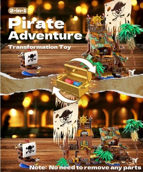 Plytų rinkinys piratų uosto statybai, 2 viename komplektas