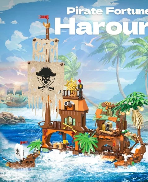 Plytų rinkinys piratų uosto statybai, 2 viename komplektas