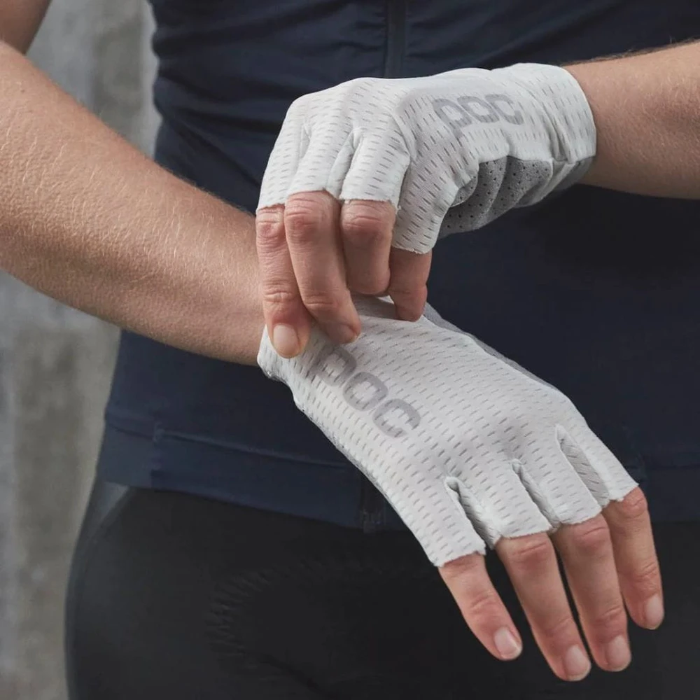 POC Agile Short Glove dviratininkų pirštinės baltos - L