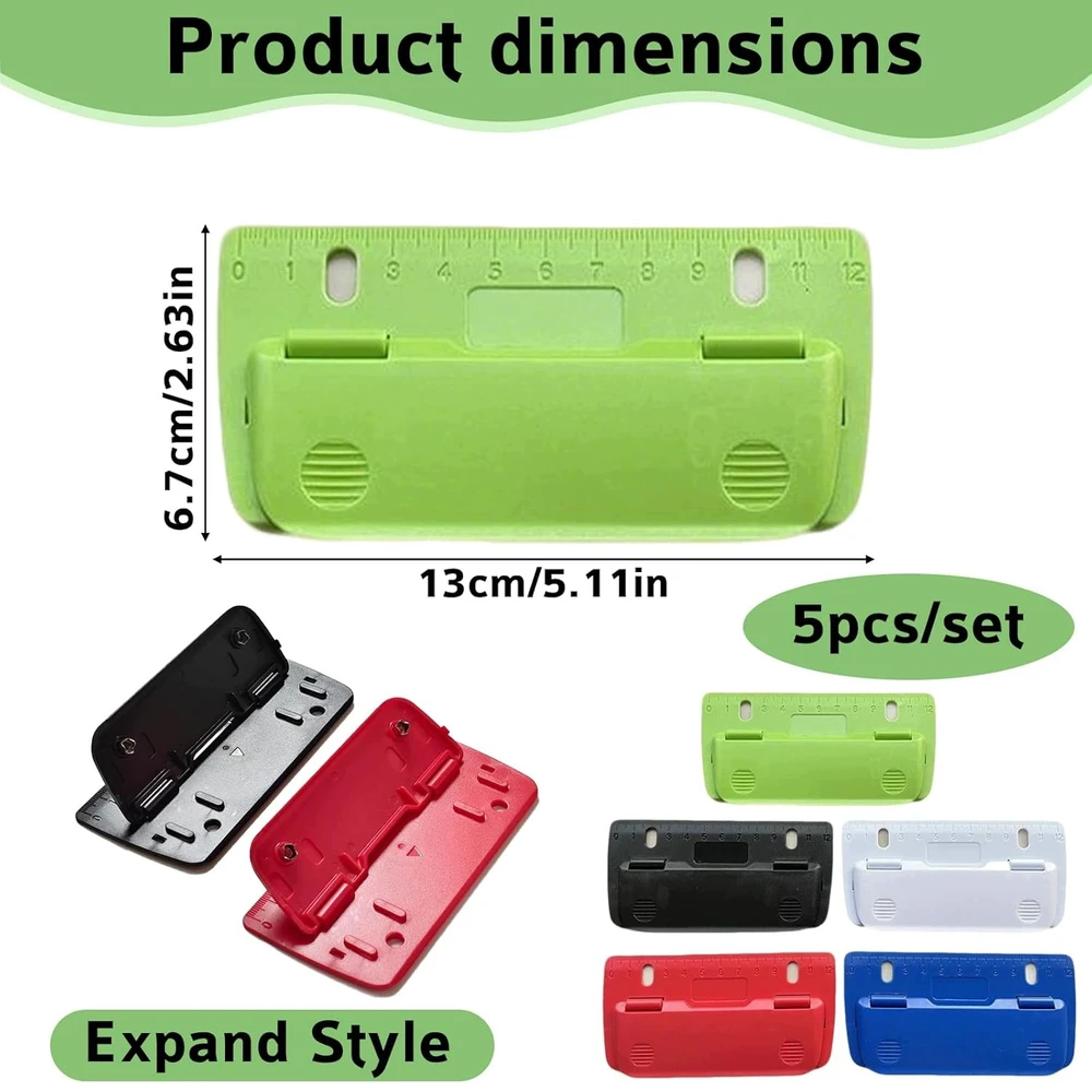 POCKET HOLE PUNCH 5 Vnt. MINI NEŠIOJAMAS BIURŲ RINKINYS NAMŲ MOKYKLA