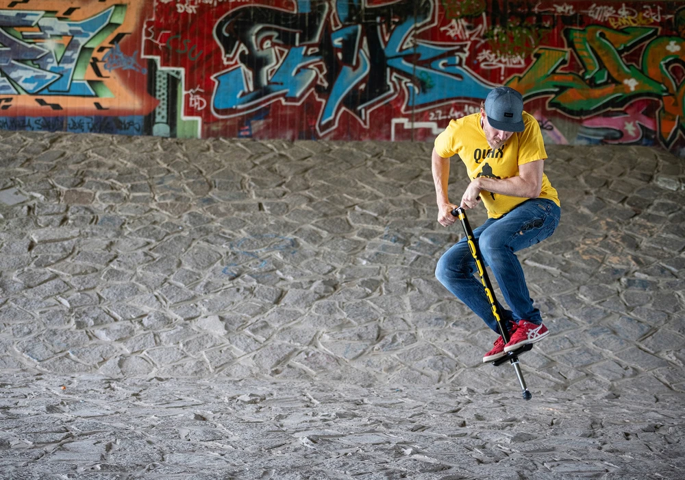 POGO megztinis QU-AX firminis STRONG pogo lazdas monolitas SOLID 50-80kg