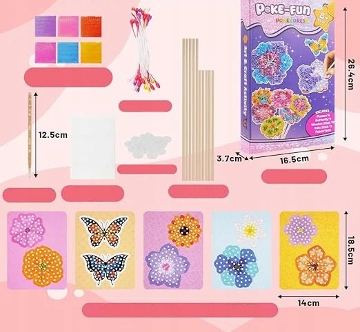 POKE ART FLOWERS DIY RINKINYS, KŪRYBINGAI DOVANAI