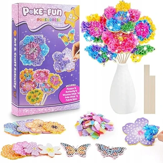 POKE ART FLOWERS DIY RINKINYS, KŪRYBINGAI DOVANAI