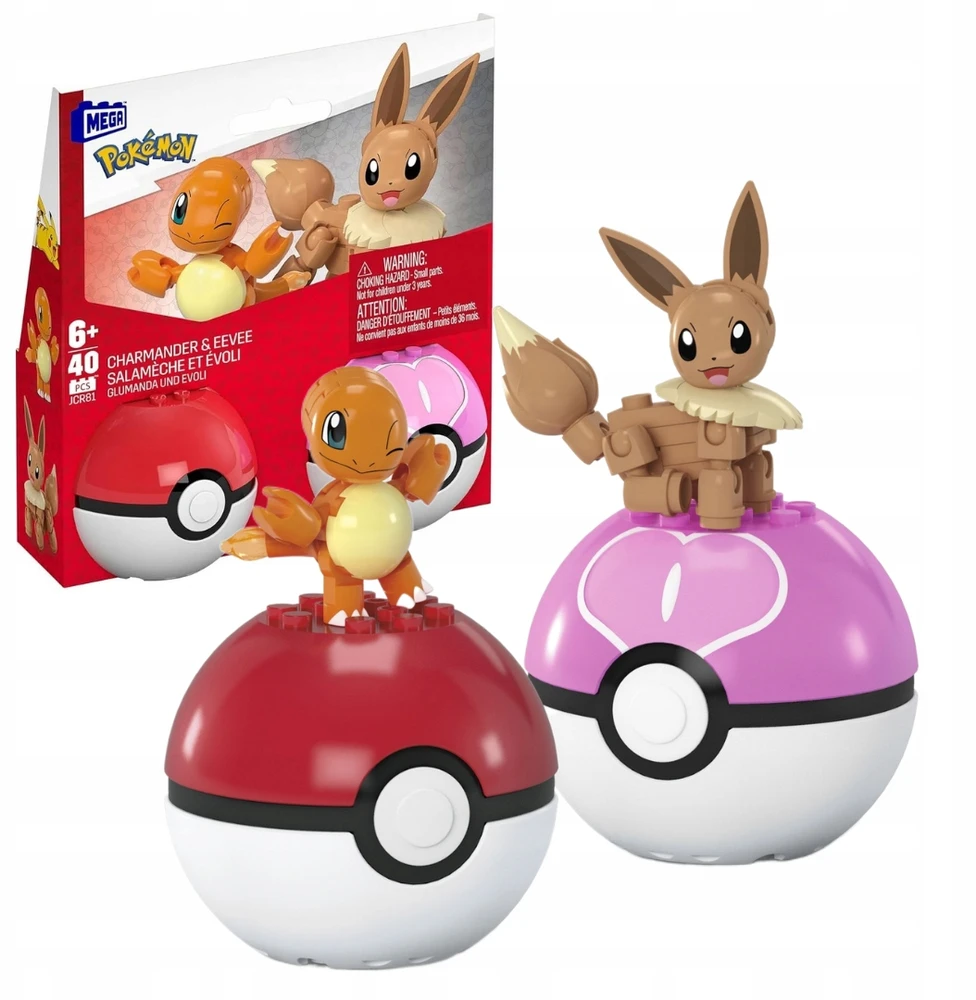 Mega Pokemon Charmander Evee Poke Balle rinkinys