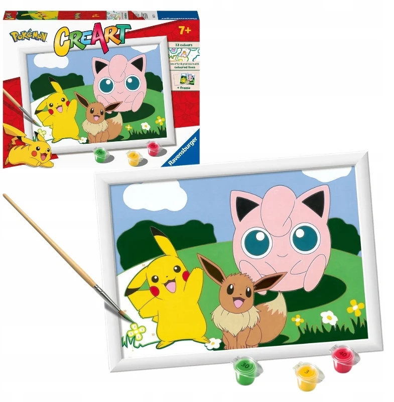 Ravensburger Rankdarbių rinkinys vaikams Pokemon tapyba pagal skaičius