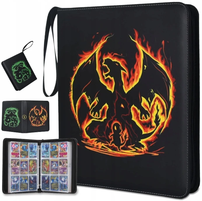 POKEMON KORTELIŲ ALBUMAS 400 KIŠENŲ 50 PUSLAPŲ SEGĖJAS UŽTRAUKŠTĖS SEGĖJAS