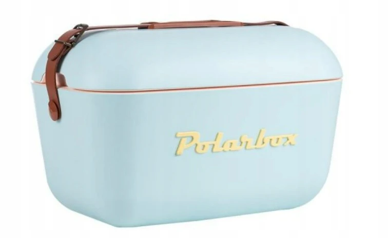 POLARBOX Sky mėlynas – Geltona Classic retro šaltkrepšis, 12L
