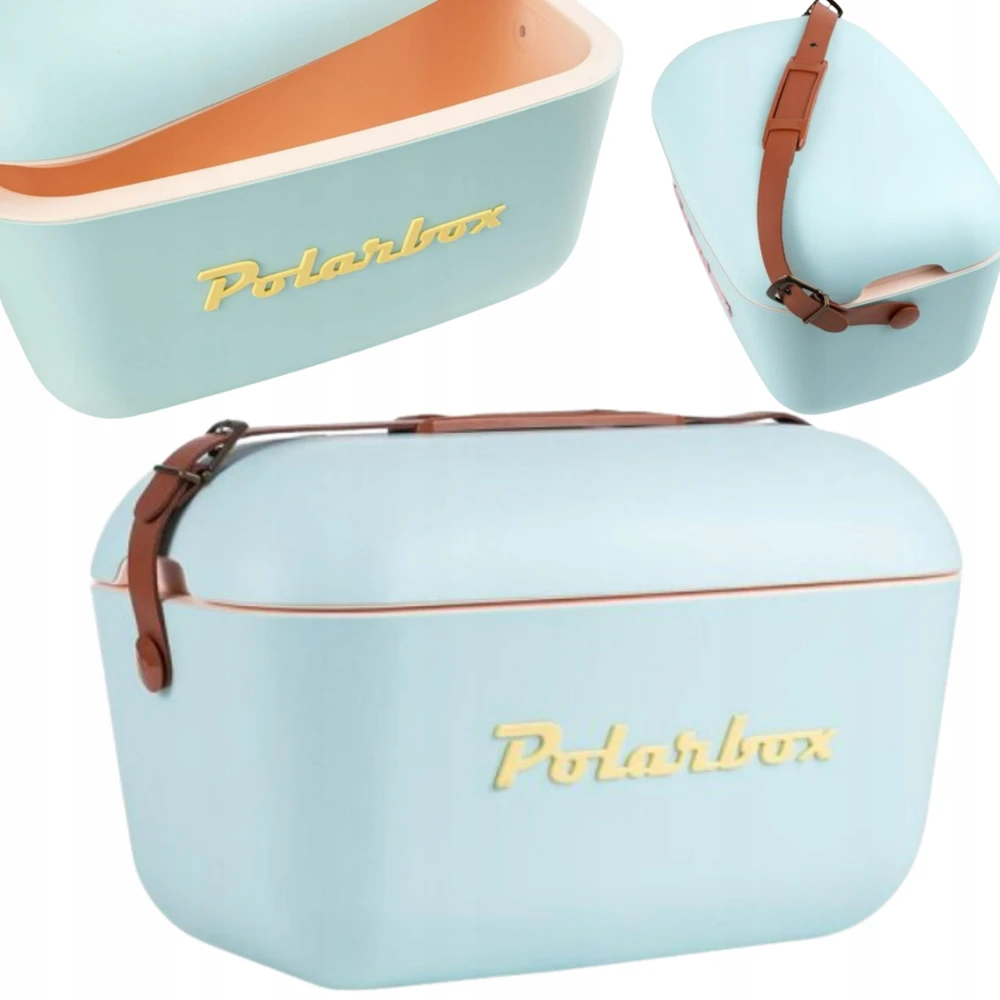 POLARBOX Sky mėlynas – Geltona Classic retro šaltkrepšis, 12L