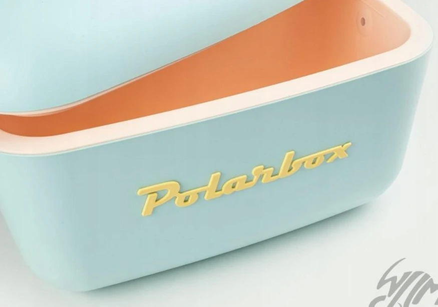 POLARBOX Sky mėlynas – Geltona Classic retro šaltkrepšis, 12L