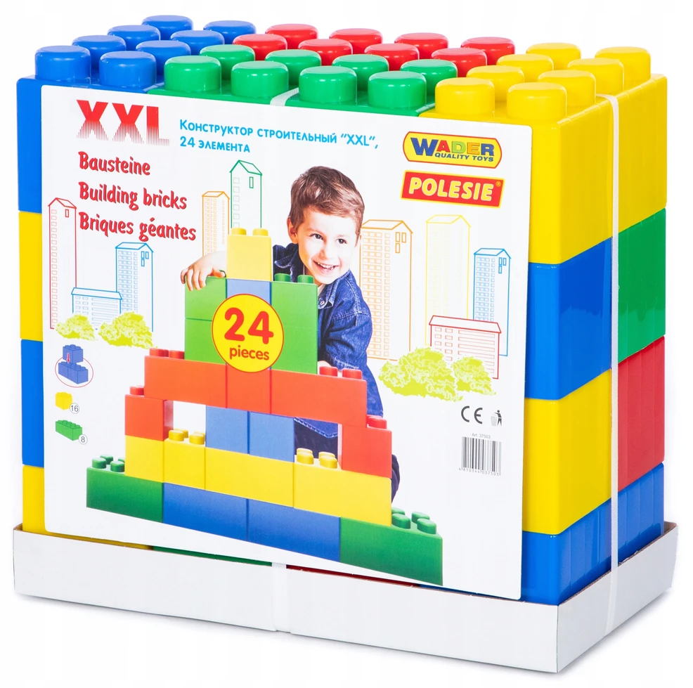 Wader Polesie XXL milžiniškos kaladėlės, rinkinyje 24 vnt. vaikams 1+