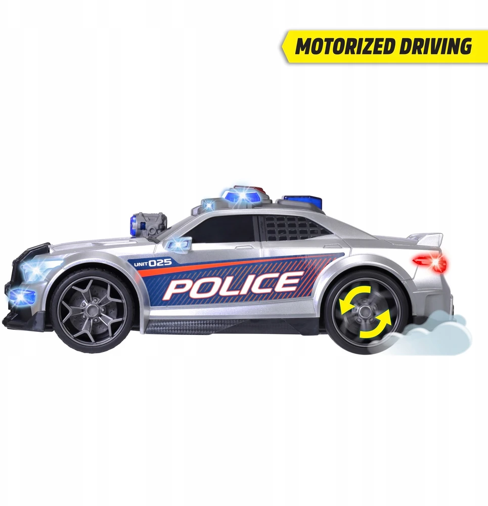 Policijos automobilis Dickie Toys Street Force su šviesos ir garso efektais, sidabrinės spalvos