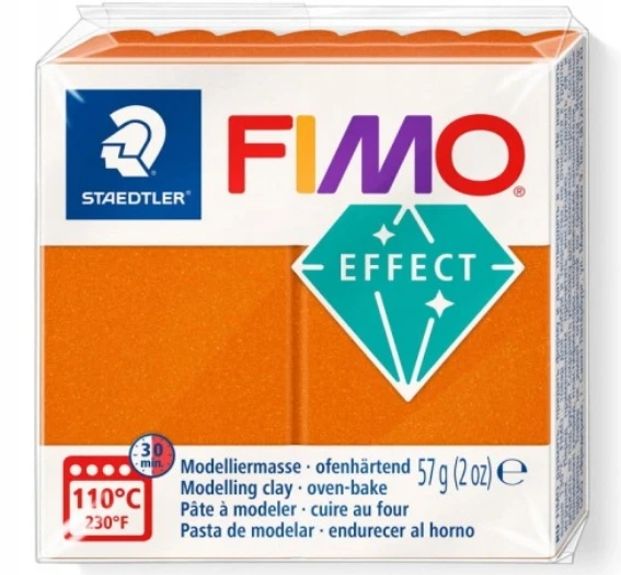 Polimerinė masė - Fimo - Metalinis efektas - Oranžinė 826 - 57 g - Stardust blizgesys