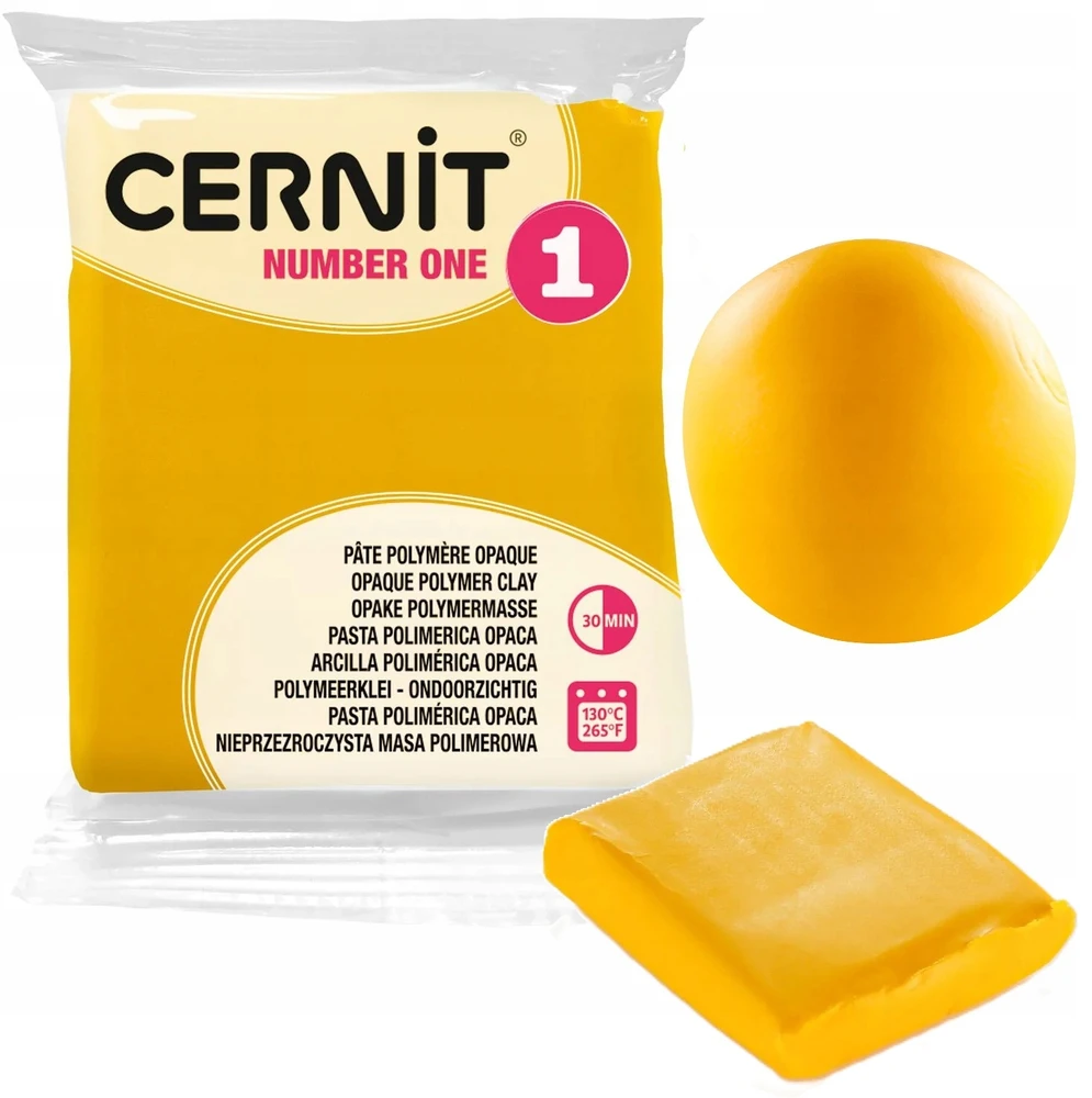 Polimerinė modeliavimo pasta - Cernit - Number One - Geltona - 62g - Vaikams nuo 8 metų