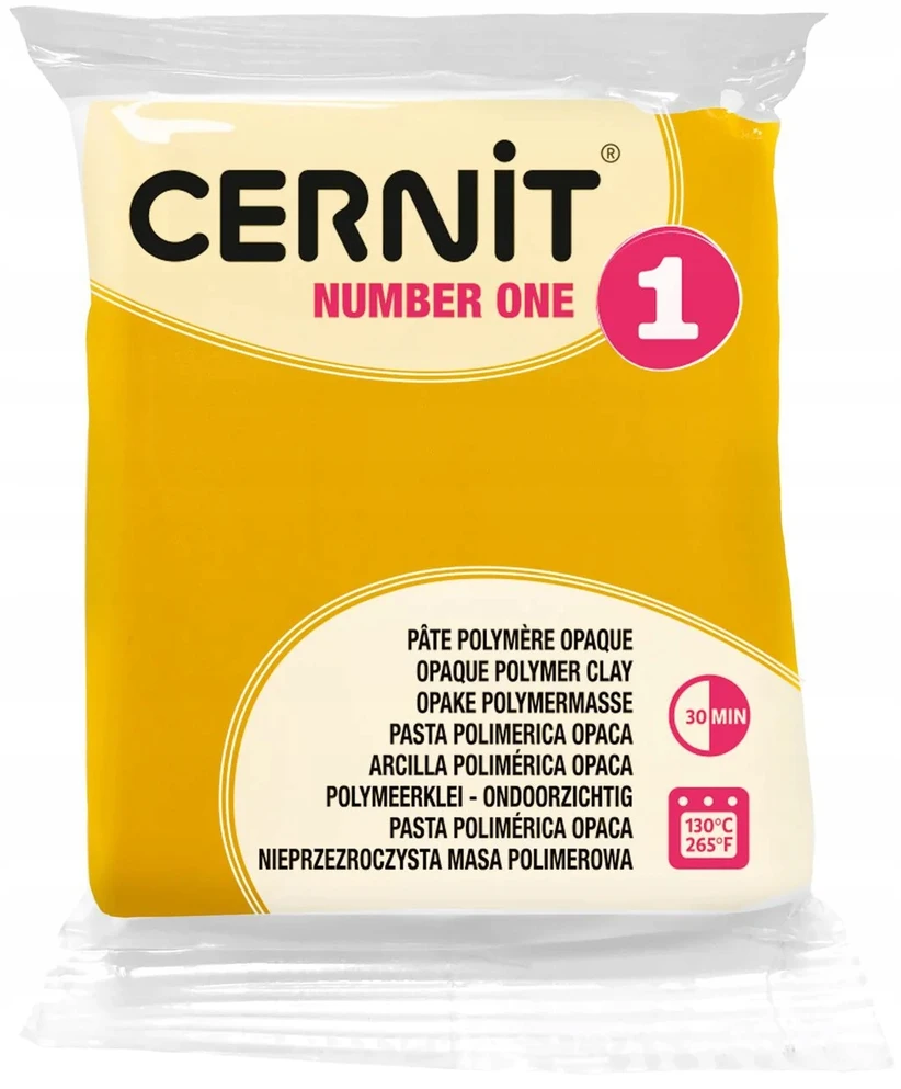 Polimerinė modeliavimo pasta - Cernit - Number One - Geltona - 62g - Vaikams nuo 8 metų