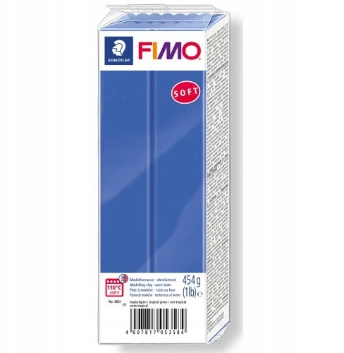 Polimerinė pasta - Fimo - Soft - 454g - Blizgiai mėlyna Nr. 33 - Lengva manipuliuoti