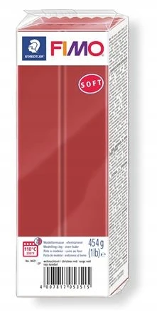 Polimerinė tešla - Fimo - Soft - 454g - Kalėdų raudona Nr. 2 - Lengva naudoti