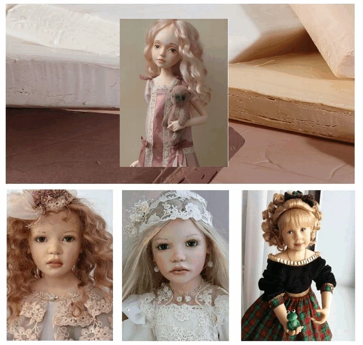 Polimerinis molis Cernit Doll 500g 744 almond