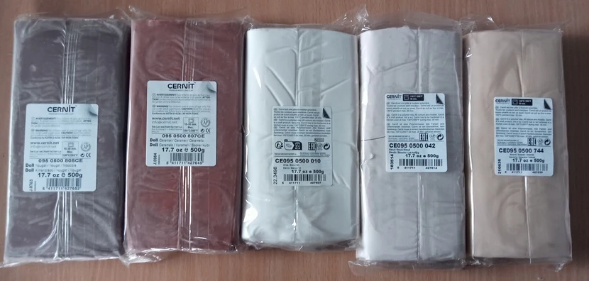 Polimerinis molis Cernit Doll 500g 744 almond