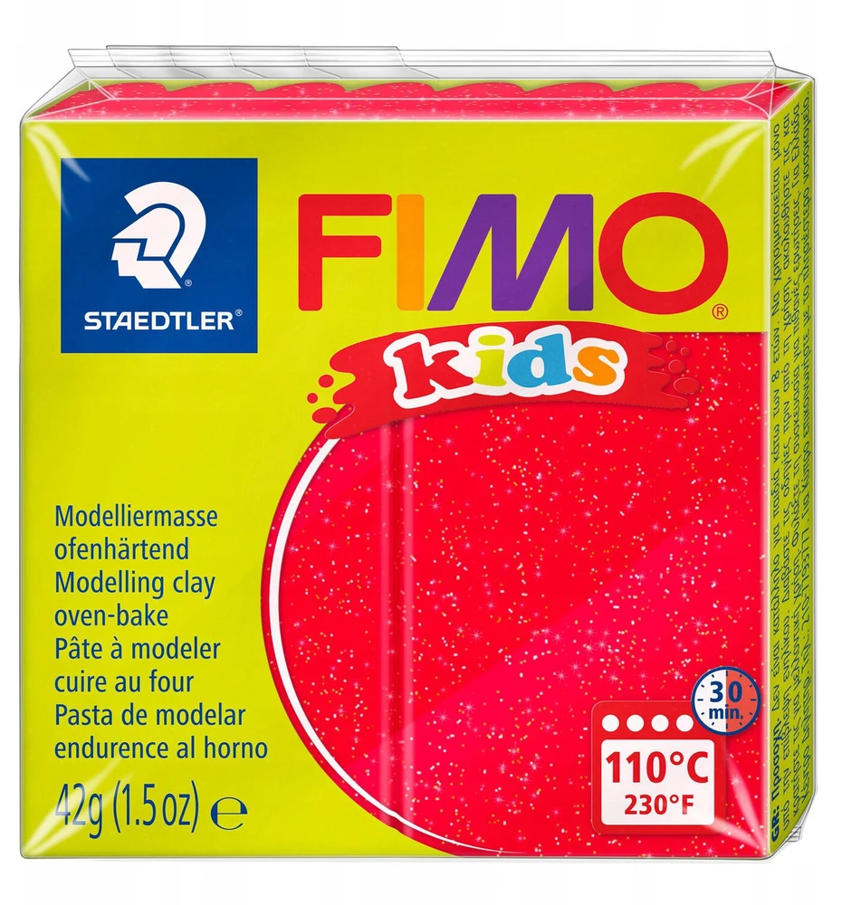 Polimerinis molis vaikams Fimo, blizgios raudonos spalvos, 42 g
