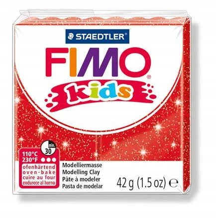 Polimerinis molis vaikams Fimo, blizgios raudonos spalvos, 42 g