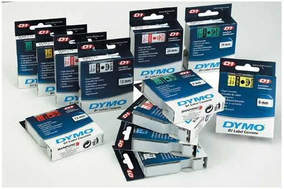 Juostelė DYMO D1 12mm x 7m, vinilinė, juoda ant geltono / S0720580 45018