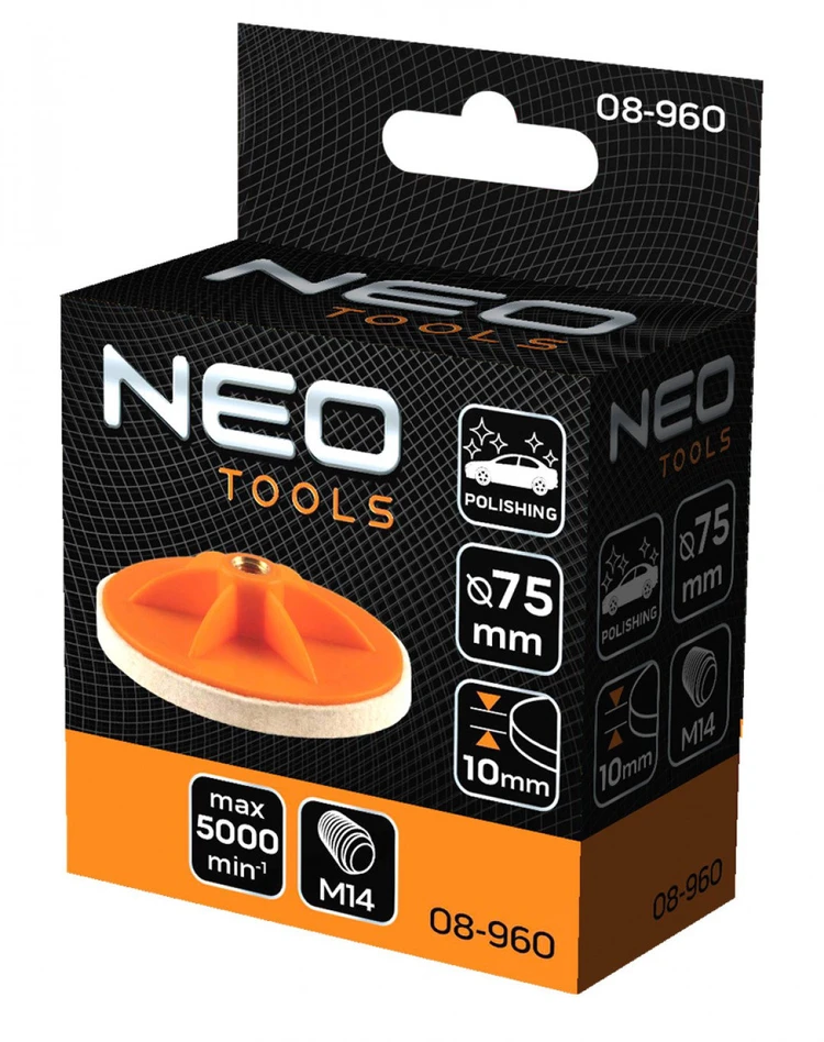 Filc Poliravimo veltinis NEO, 75 mm, storis 10 mm, M14