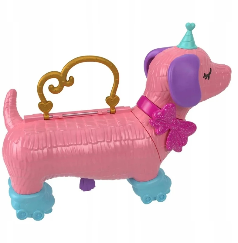 Mattel POLLY POCKET DOG PARTY RINKINYS KOMPAKTINIS LAGAMINAS + PRIEDAI 4+
