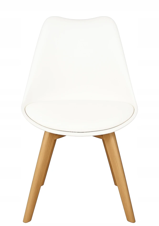 Polomeble Balta skandinaviška kėdė su pagalve buko kojomis virtuvėje Living Room Deluxe