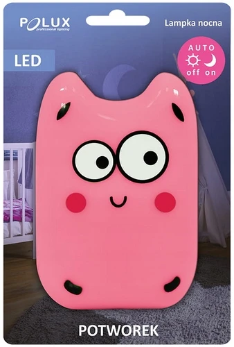 Polux Įjungiama naktinė lemputė VAIKAMS MONSTER LED Rožinis 8lm 0,4W
