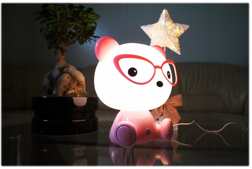 Polux Led naktinė lempa BEAR GLASSES Rožinė 2.5W