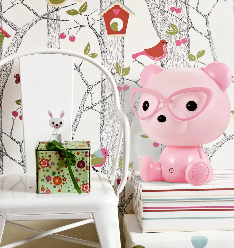 Polux Led naktinė lempa BEAR GLASSES Rožinė 2.5W