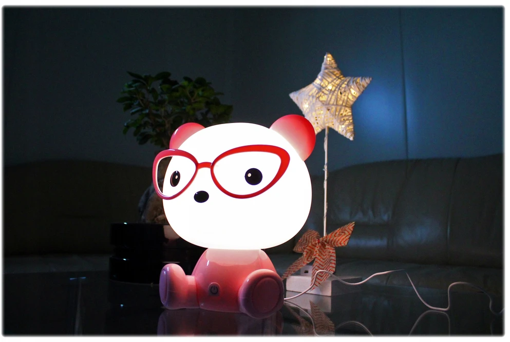 Polux Led naktinė lempa BEAR GLASSES Rožinė 2.5W