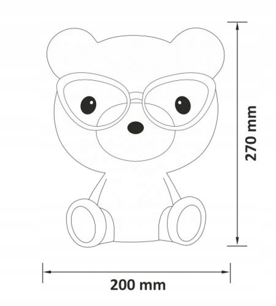 Polux Led naktinė lempa BEAR GLASSES Rožinė 2.5W