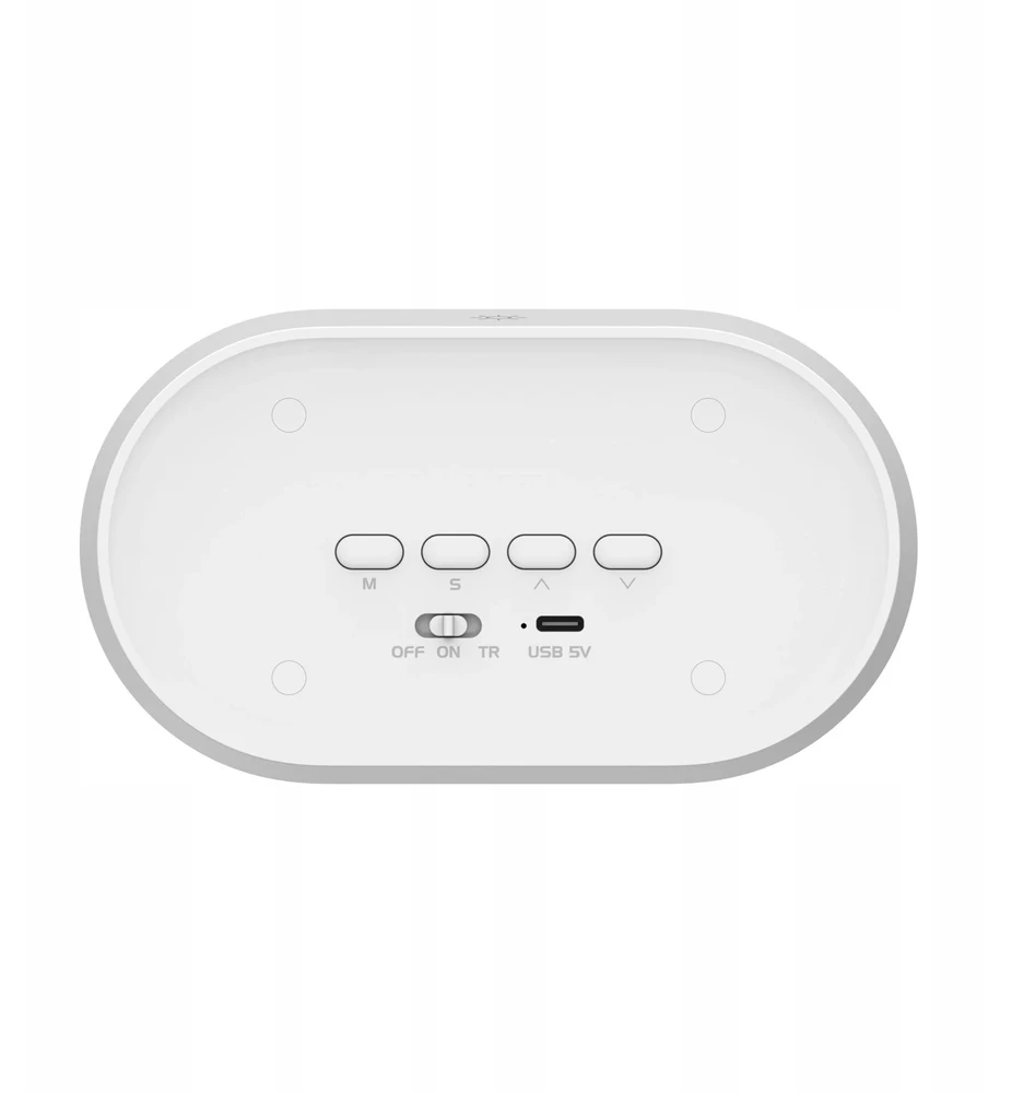 Polux Sanico Goldlux lampka stołowa nocna su budzikiem KAJA LED balta 328137
