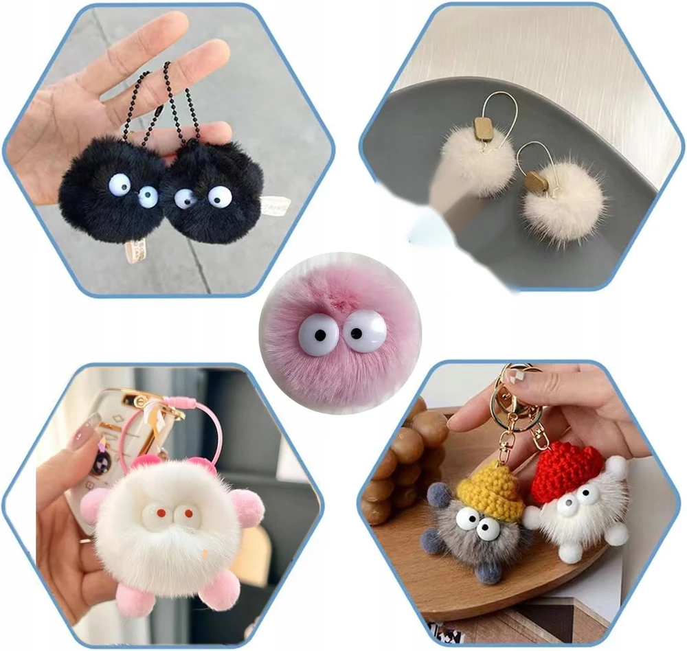 POMPONS 5CM 20Vnt. PUUKŪS KAMULIUKAI ANGISTRACINIAI DIRBTINIO KAILIO DEKORATYVINIAI