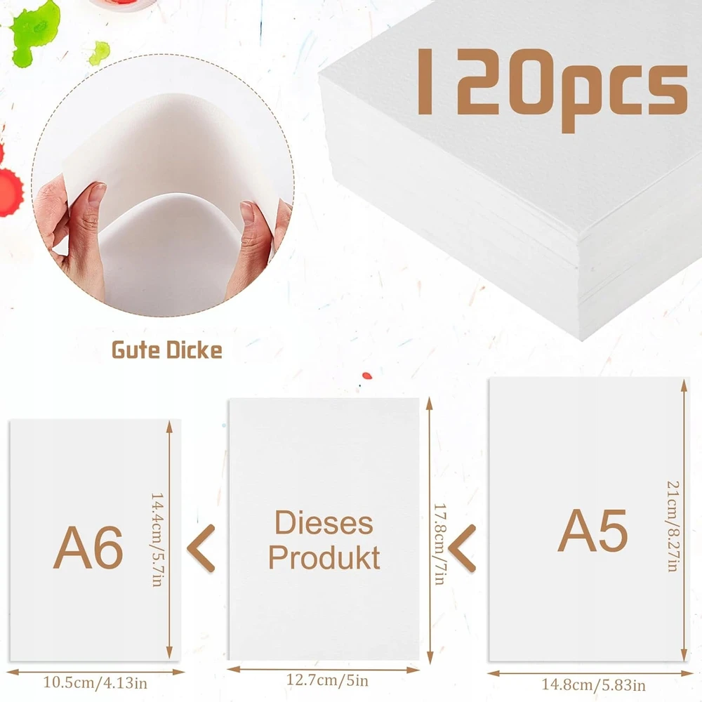 POPIERIAUS 120 LAKŠČIŲ BLOKAS 17X12CM STORIS AKRILINIS DAŽYMAS Akvareliniu būdu
