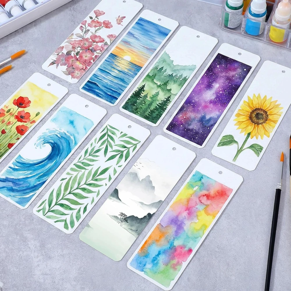 POPIERIAUS LAPAI 50 VNT Baltas 15X5CM AKVAROLĖ DIY DIY DAŽYMAS