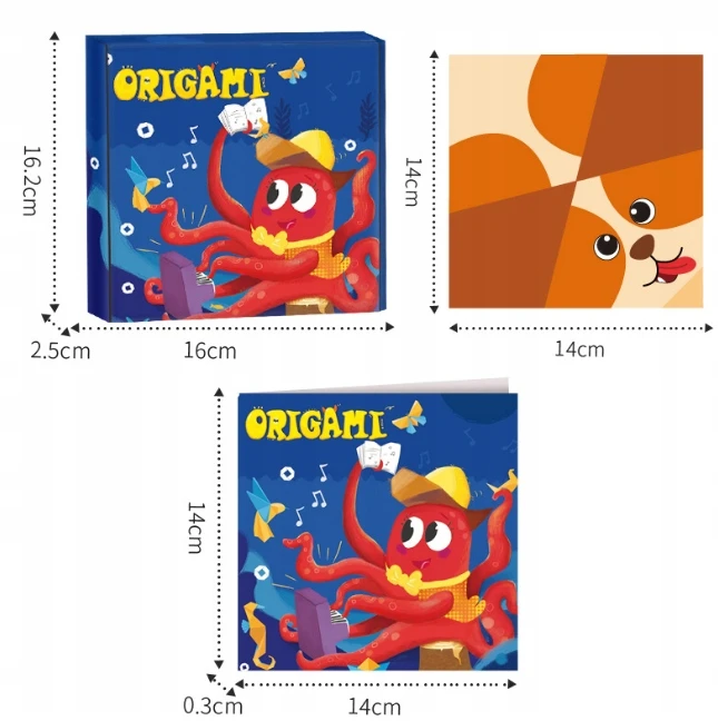 POPIERIUS ORIGAMI 108 LAPAI Kūrybinis „pasidaryk pats“ rinkinys vaikams