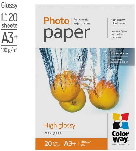 „ColorWay“ fotopopierius, 20 lapų | Labai blizgus | 180 g/m² | A3+