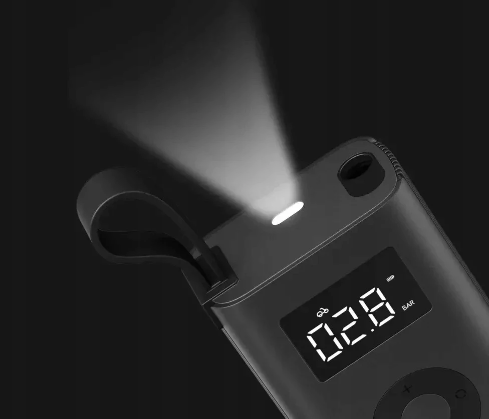 Nešiojamas kompresorius, elektrinis siurblys HOTO QWCQA001 (10.3 baro, 150 PSI, 2000 mAh)