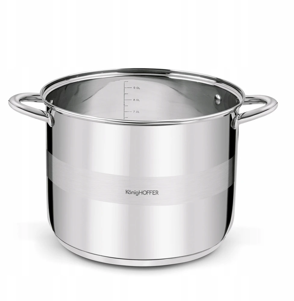 Plieninis indukcinis puodas su dangčiu didelis HIGH Konighoffer Faro 10 l 26cm
