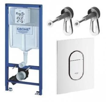 Grohe Rapid SL WC rėmas 3/6 ltr.; 1,13m (3 in 1) klavišas Skate AIR chromas, tvirtinimai