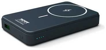 PORT CONNECT | Išorinė USB-C baterija PD, belaidis Qi2 | 10000 mAh | Mėlyna