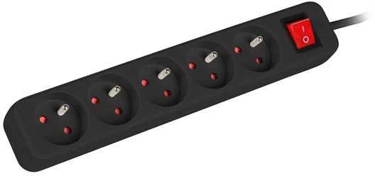 LANBERG PS1-05E-0150-BK 1.5M Juodas LANTERGE CURVE 5X 230V PL su grandinės pertraukikliu, pilnai varinis